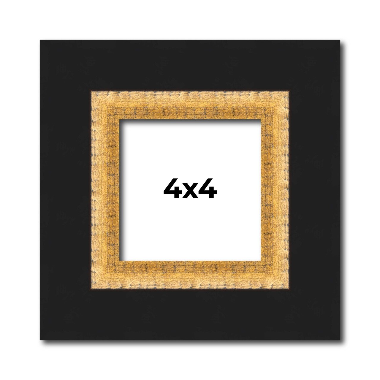 4x4 Embellished Picture Frame with UV-Resistant Acrylic & Acid Free Backing, Available in 3 Finishes - Black, Brown, Gold